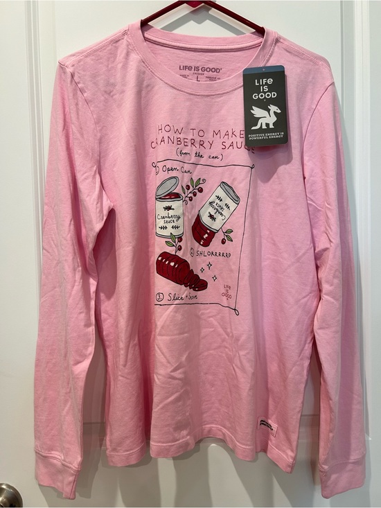 Life Is Good Tops - Cranberry Sauce Recipe Ladies’ Long Sleeved Tee~Large ~ NWT